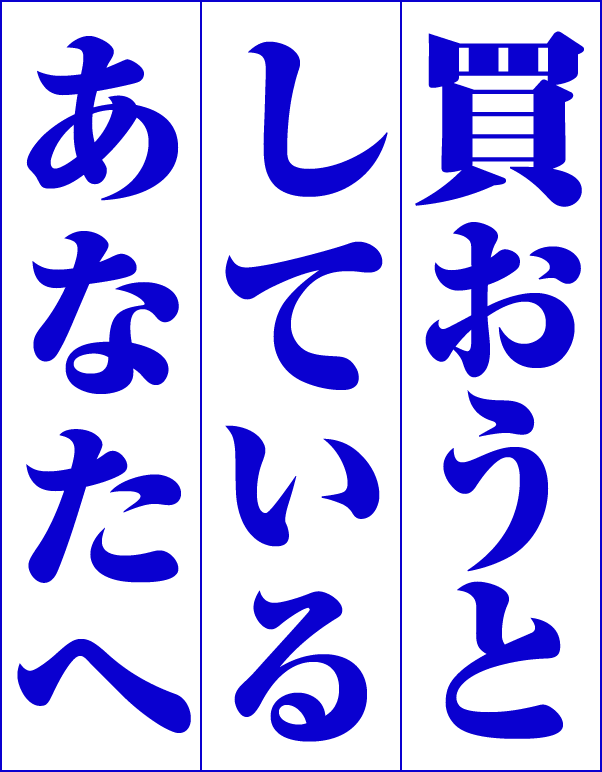 買おうとしているあなたへ
